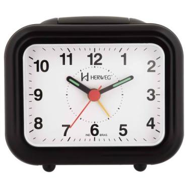Imagem de Despertador Analógico Quartzo Herweg 2630 034 Preto