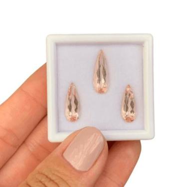 Imagem de Morganita Peachy Gota SET 6,56ct - SP GEMAS