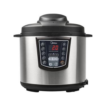 Imagem de Panela de Pressão Elétrica 6 L Digital Inox Midea, Preto e Inox, 110V