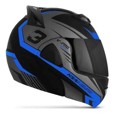 Imagem de Capacete Fechado Escamoteavel Robocop Articulado V-pro Jet 3 Preto Vis