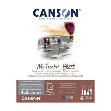 Imagem de Canson - Bloco Canson Mi-Teintes Velvet 430 g 24 x 32 cm Tons de Cinza