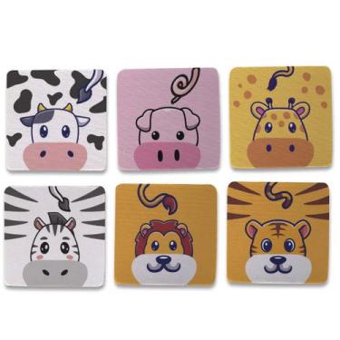 Imagem de Kit 6 Porta Copos Criativos Bichos Kawaii - Geek Vip , Branco