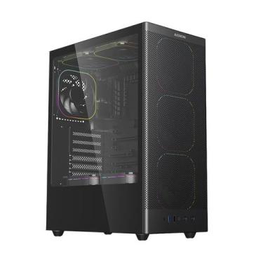 Imagem de Gabinete gamer mid tower sem fan sem fonte gab100 arch ii preto aerion