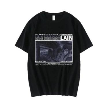 Imagem de Camiseta Gráfica Unissex Do Anime Serial Experiments Lain, Iwakura Man