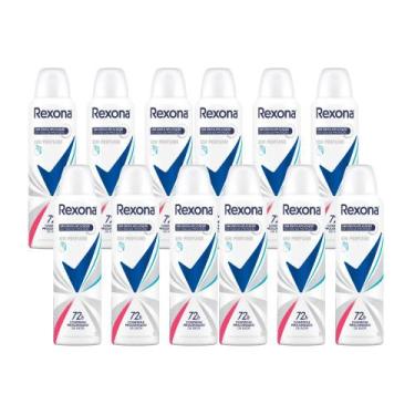 Imagem de Kit 12 Desodorante Rexona Sem Perfume Aerosol Antitranspirante 72h 150