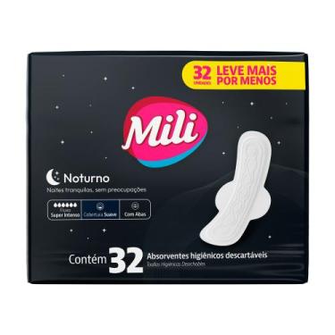Imagem de Absorvente Mili Noturno Suave com Abas 32 Unidades