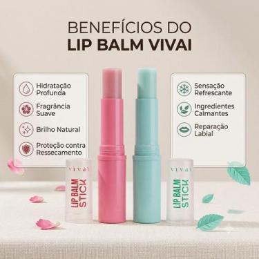 Imagem de Kit Lip Balm Vivai, Rosa, MELANCIA, 3G