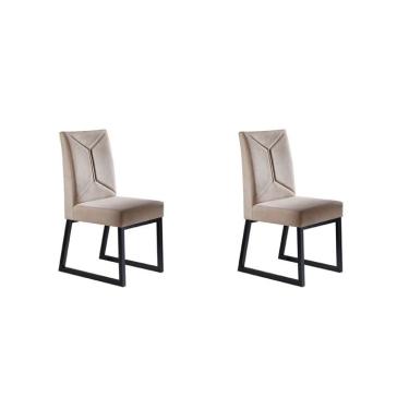 Imagem de Conjunto com 2 Cadeiras ItÃ¡lia I Bege 98 cm