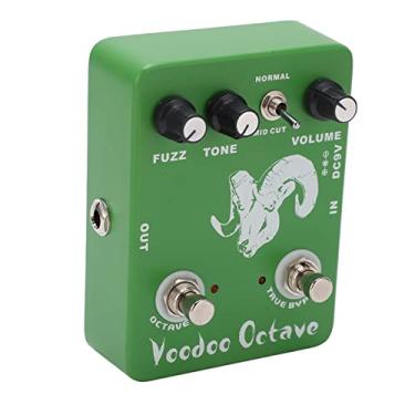 Imagem de Pedais de efeitos, Green True Bypass Fuzz Voodoo Octave Guitar Effect Pedal com luz LED para tocar