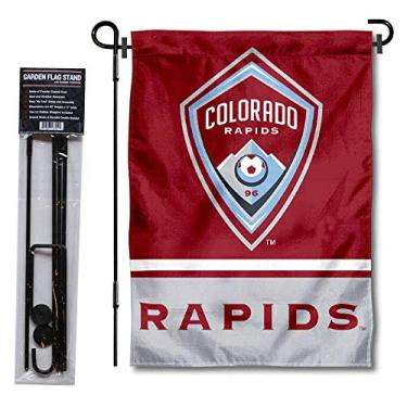 Imagem de Bandeira de jardim WinCraft Colorado Rapids com suporte de mastro