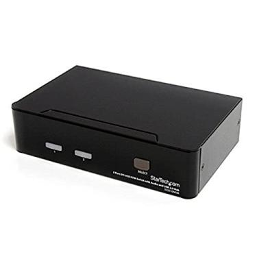 Imagem de StarTech. Comutador DVI KVM de 2 portas - USB DVI Dual Link - Hot-key e suporte de áudio - 1920x1200 KVM Switch - KVM Video Switch (SV231DVIUA), preto