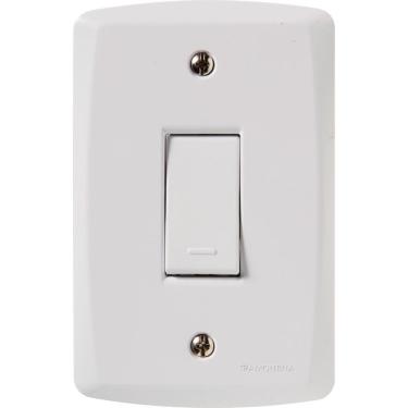Imagem de Conjunto 4x2 com 1 Interruptor Simples 10 A 250 V Tramontina Lux2 Branco Tramontina