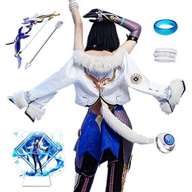Imagem de Vale das Orquídeas Yelan Cosplay Traje Halloween Roupas de Natal Genshin Impact COS Peruca Sapatos para Mulheres Meninas Presente