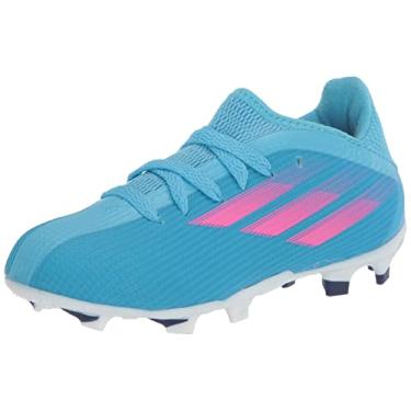 Imagem de adidas X Speedflow.3 Firm Ground Soccer Shoe, Sky Rush/Team Shock Pink/White, 11 US Unisex Little Kid