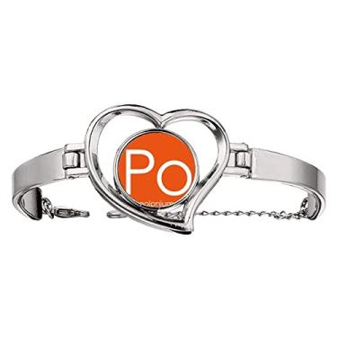 Imagem de N/A N/A Bracelete de arame para joias de coração e pó. de polônio semetal da tabela da Chestry Elements, medium, metal