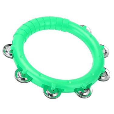 Imagem de Shanrya Sino de mão de fileira única, borda única sino portátil facilita a interação dos pais filhos serviço longo E vida leve para interior para crianças em casa (verde)