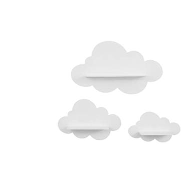 Imagem de Trio De Nichos Modelo Nuvem Em Mdf Quarto De Bebê Branca