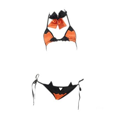 Imagem de SINGUYUN Halloween Cosplay Lingerie for Women Girls Little Devil Pumpkin Costume Anime Bikini Fancy Dress (0583Pumpkin Color)