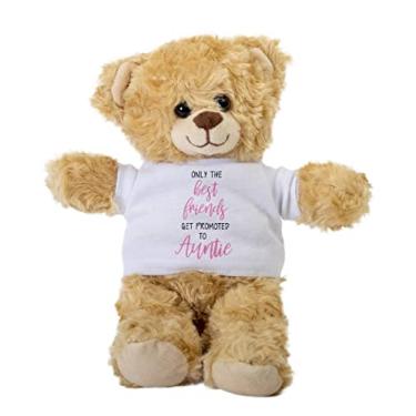 Imagem de Only The Best Friends Get Promoted to Auntie Teddy Bear, Gift Stuffed Animal, Plush Teddy Bear with Tee, Welcoming Baby Gift, Gift for Her, Gift for Newborn, Cute Birthday Christmas Basket Gift Idea