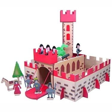 Imagem de Castelo Medieval com Acessórios - Madeira - Multicolorido- 100% Artesanal