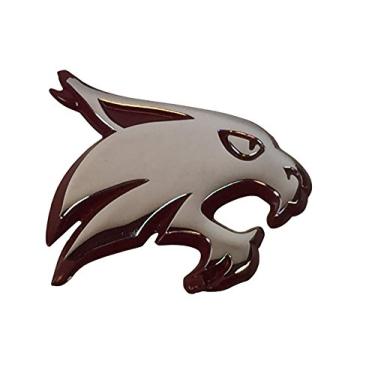 Imagem de Texas State Bobcats Metal Auto Emblem (with Maroon Trim)