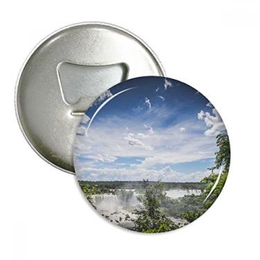 Imagem de Florestal verde cachoeira ciência natureza cenário abridor de garrafas ímã de geladeira emblema multifuncional