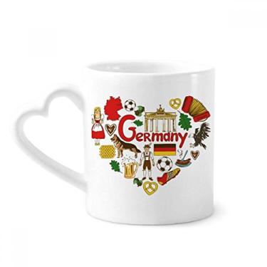 Imagem de Caneca com bandeira nacional da Alemanha Love Heart Landscap café cerâmica copo de coração de vidro