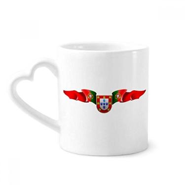 Imagem de Caneca com símbolo nacional de Portugal caneca de café cerâmica copo de coração de vidro