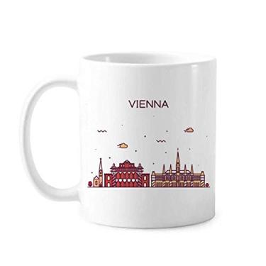 Imagem de Caneca de cerâmica com padrão de ponto de referência da Áustria de Viena em Áustria
