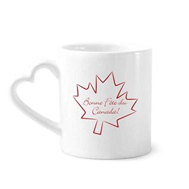 Imagem de Happy Canada Day 4 de julho caneca de folha de bordo café cerâmica copo de coração de vidro