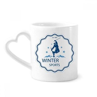 Imagem de Roupa de esqui esportiva de inverno caneca aquarela café cerâmica copo de coração de vidro