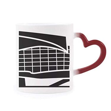 Imagem de Caneca alemã famosa arquitetura sensível ao calor, caneca vermelha que muda de cor