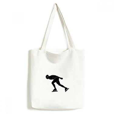 Imagem de Bolsa de lona preta para patinação no inverno bolsa de compras casual bolsa de mão