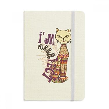 Imagem de Caderno diário clássico com estampa de animal de gato colorido I'm Perfect Slogan