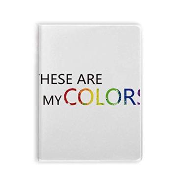 Imagem de LGBT Bandeira de arco-íris Estas são minhas cores, capa para caderno, diário, capa macia