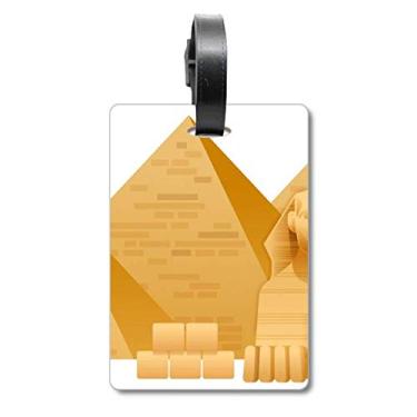 Imagem de Egito pirâmide esfinge com padrão artístico para malas, etiqueta para bagagem, cartão para pendurar
