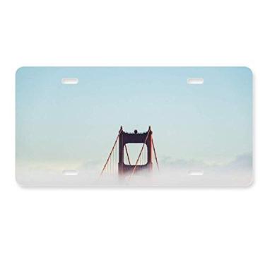 Imagem de DIYthinker Placa de carro para decoração de carro de aço inoxidável da Fog Golden Gate Bridge Bay