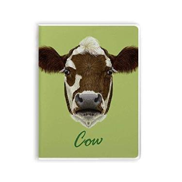 Imagem de Diário de capa macia marrom e branco para cadernos de animais de vaca