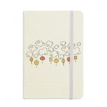 Imagem de Caderno de desenho colorido com estampa de lanterna de nuvem oficial de tecido rígido diário clássico