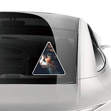 Imagem de DIYthinker Adesivo de gato marrom com perfil de olho de animal vintage para carro motocicleta bicicleta bagagem decalque