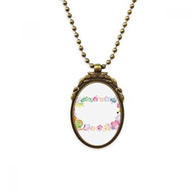 Imagem de DIYthinker Giroscópio Sakura padrão geométrico colar antigo pingente chaveiro com contas vintage