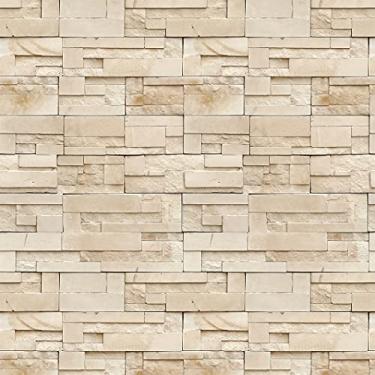 Imagem de Papel de Parede Adesivo Lavável Autocolante Decoração Efeito 3D Pedras Quarto Sala Escritório 3 Metros