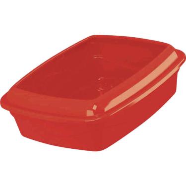 Imagem de Bandeja Higiênica Alta com Borda Pet Injet Cat Plus Vermelha - Tam. G