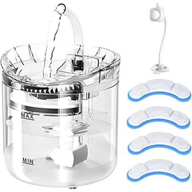 Imagem de Tempaky Fonte para gatos com filtro, dispensador de água para cães, bebedouro automático super silencioso para gatos 2L para animais de estimação
