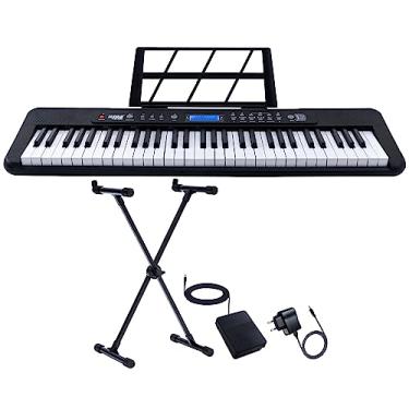 Imagem de Kit Teclado Musical Estudante BK Kobe KB-300 5/8 61 Teclas Sensíveis ao Toque com Pedal Sustain e Suporte