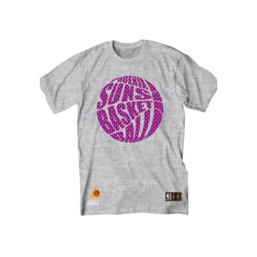 Imagem de Camiseta Phoenix Suns NBA Basket Bola Cinza e Roxa-Masculino