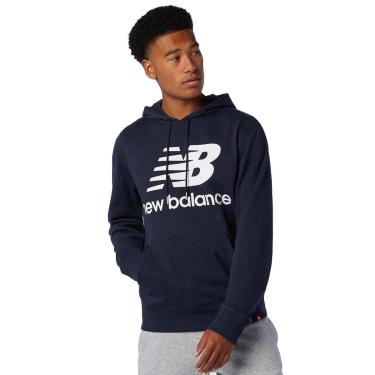 Imagem de Moletom New Balance Masculino Hoodie Essentials Logo Navy Azul Marinho-Masculino
