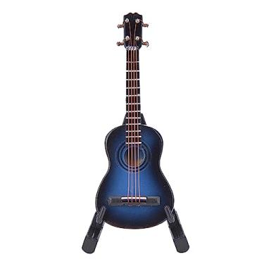 Imagem de QANYEGN Modelo De Guitarra, Enfeites De Violão Acústico, Mini Violão Clássico, Para Estante De Mesa Enfeites Decorativos(Azul)