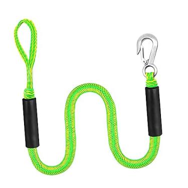 Imagem de 2 Pcs Anchor Bungee Dock Line Docking de Ancoragem Absorção de Choque com Clipe de aço Inoxidável Corda de Amarração Premium para Barcos Caiaque, VERDE