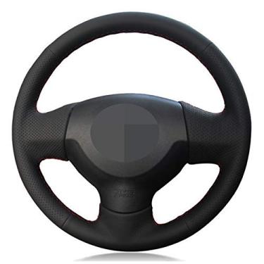 Imagem de Capa de volante de carro faça você mesmo couro artificial preto, para mitsubishi lancer x 10 2007-2015/outlander 2006-2013/asx 2010-2015